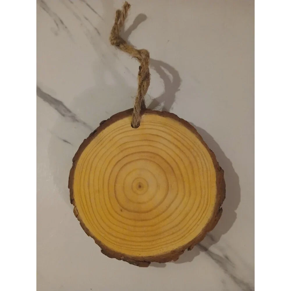 Handmade Woodslice Chicken Ornaments Primitive Cottage Rustic Holiday Gift